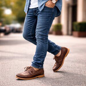 DANASSA Men's Made In Portugal Leather Drivers Loafers Brown Sz.45/ 12